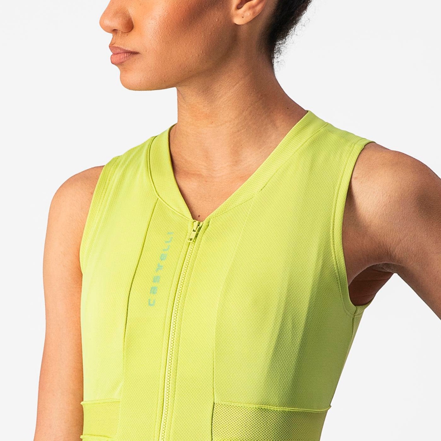 Light Green Women Castelli ANIMA 4 SLEEVELESS Jersey | 318JXLGFE