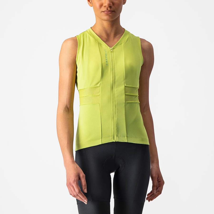 Light Green Women Castelli ANIMA 4 SLEEVELESS Jersey | 318JXLGFE