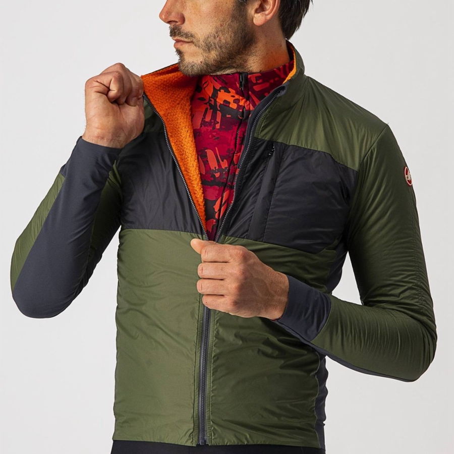 Light Green / Dark Grey Men Castelli UNLIMITED PUFFY Jackets | 182IWTPKJ