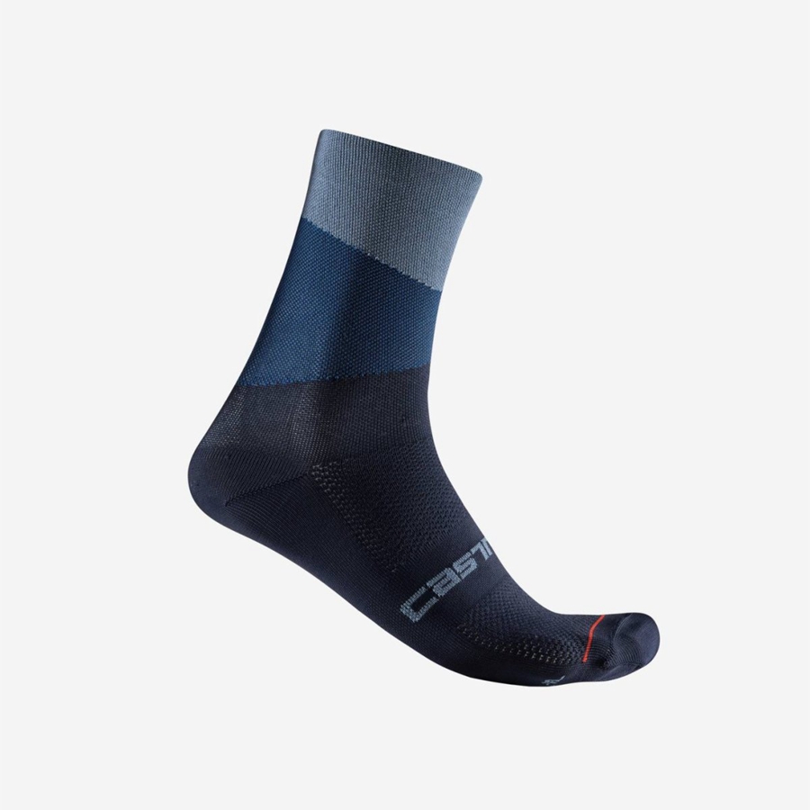 Light Grey Blue / Blue Men Castelli ORIZZONTE 15 Socks | 063UAYLEJ