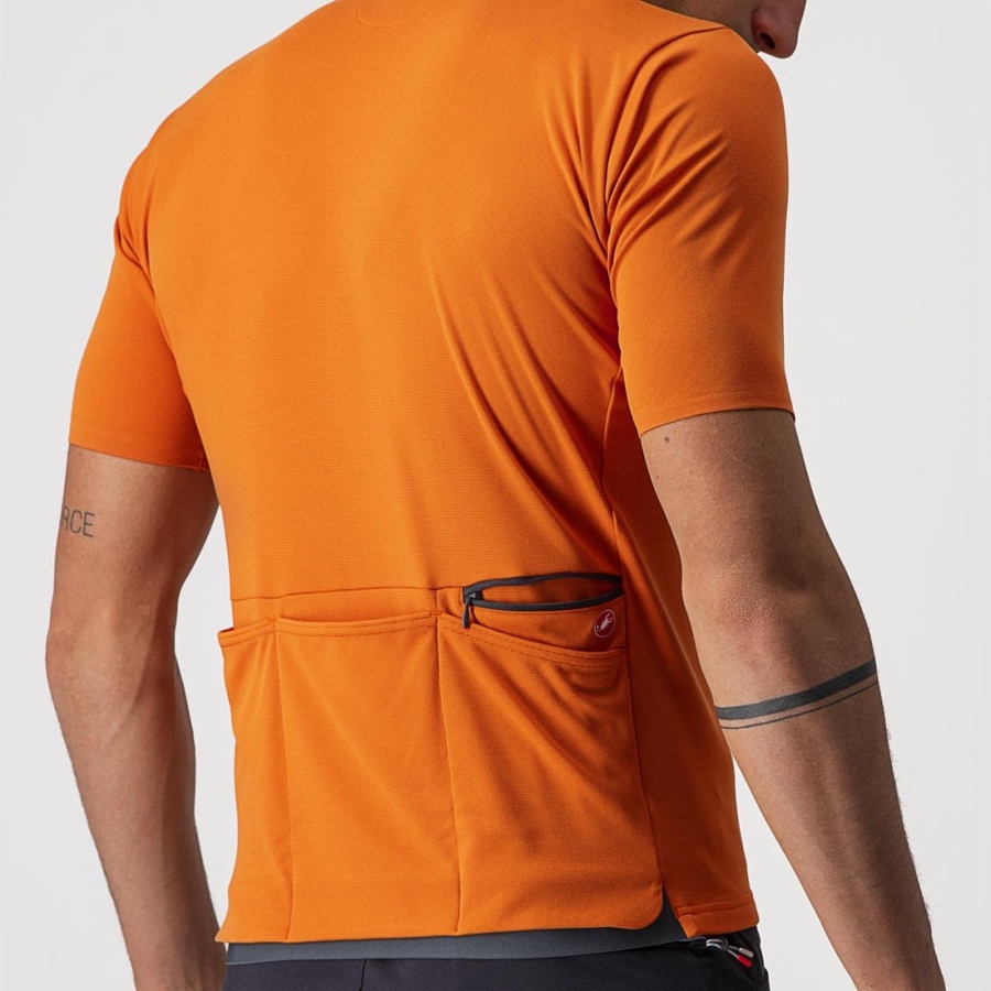 Orange Red Men Castelli UNLIMITED ALLROAD Jersey | 431JNWDVE