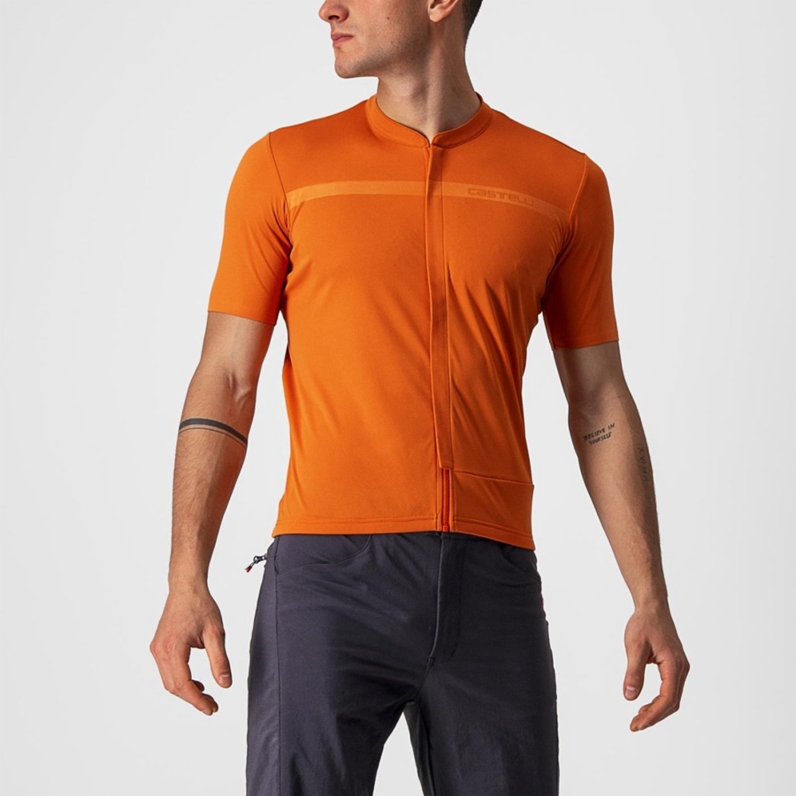 Orange Red Men Castelli UNLIMITED ALLROAD Jersey | 431JNWDVE