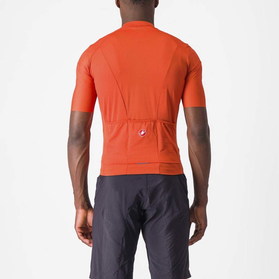 Orange Red / Grey Men Castelli UNLIMITED ENTRATA 2 Jersey | 716JGHBAW