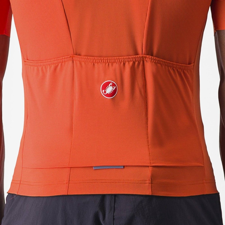 Orange Red / Grey Men Castelli UNLIMITED ENTRATA 2 Jersey | 716JGHBAW