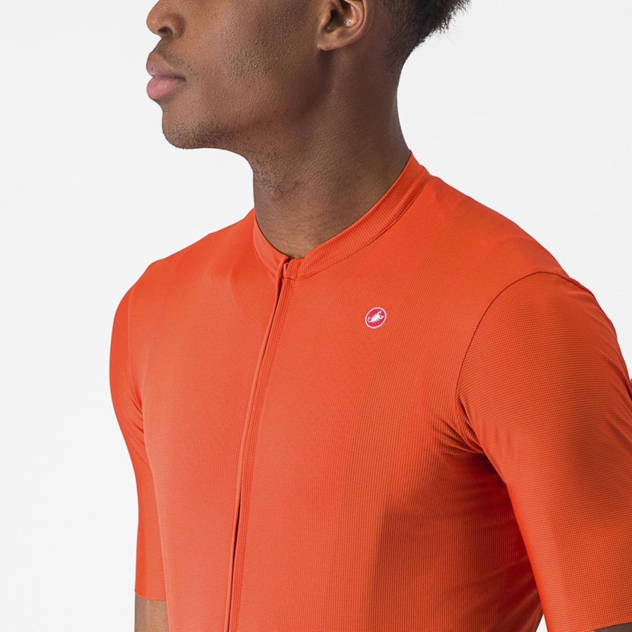 Orange Red / Grey Men Castelli UNLIMITED ENTRATA 2 Jersey | 716JGHBAW