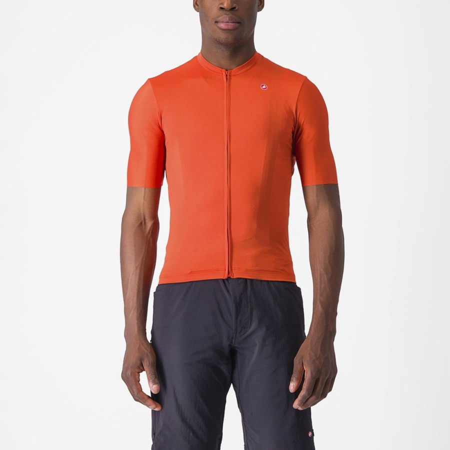 Orange Red / Grey Men Castelli UNLIMITED ENTRATA 2 Jersey | 716JGHBAW