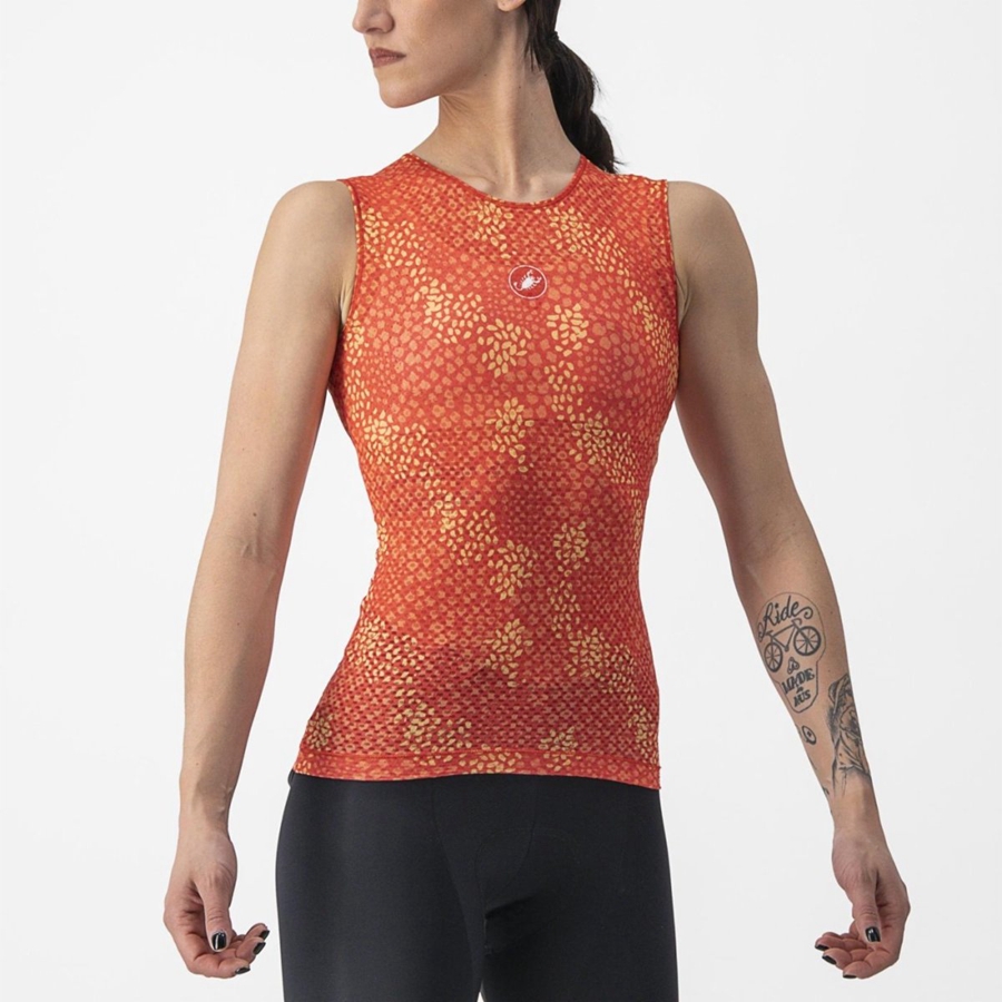 Orange Women Castelli PRO MESH 4 W SLEEVELESS Base Layer | 175XATYZO