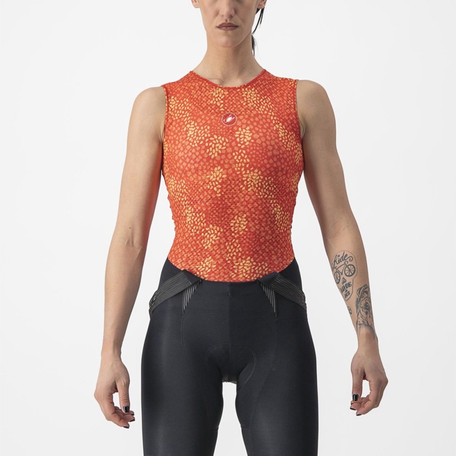 Orange Women Castelli PRO MESH 4 W SLEEVELESS Base Layer | 175XATYZO