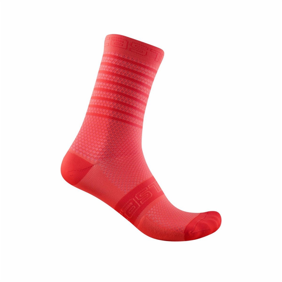 Pink Women Castelli SUPERLEGGERA W 12 Socks | 413VLEDSK