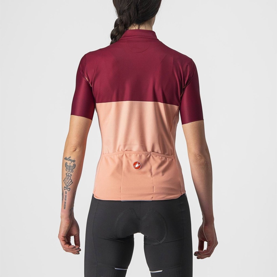 Pink / Burgundy Women Castelli VELOCISSIMA Jersey | 185GVTASM