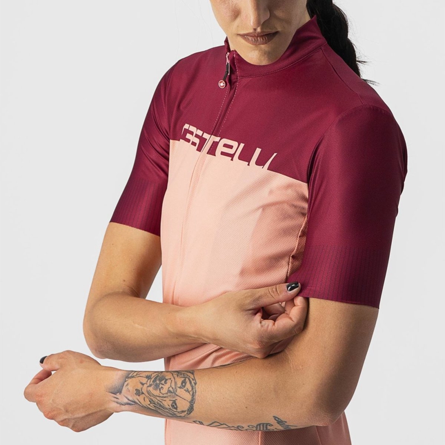 Pink / Burgundy Women Castelli VELOCISSIMA Jersey | 185GVTASM