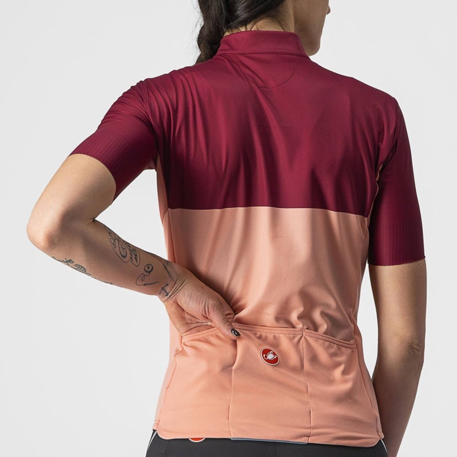 Pink / Burgundy Women Castelli VELOCISSIMA Jersey | 185GVTASM