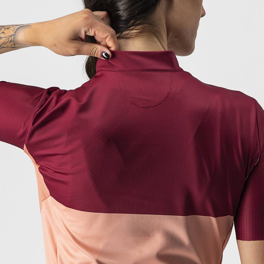 Pink / Burgundy Women Castelli VELOCISSIMA Jersey | 185GVTASM