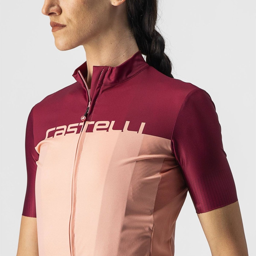 Pink / Burgundy Women Castelli VELOCISSIMA Jersey | 185GVTASM