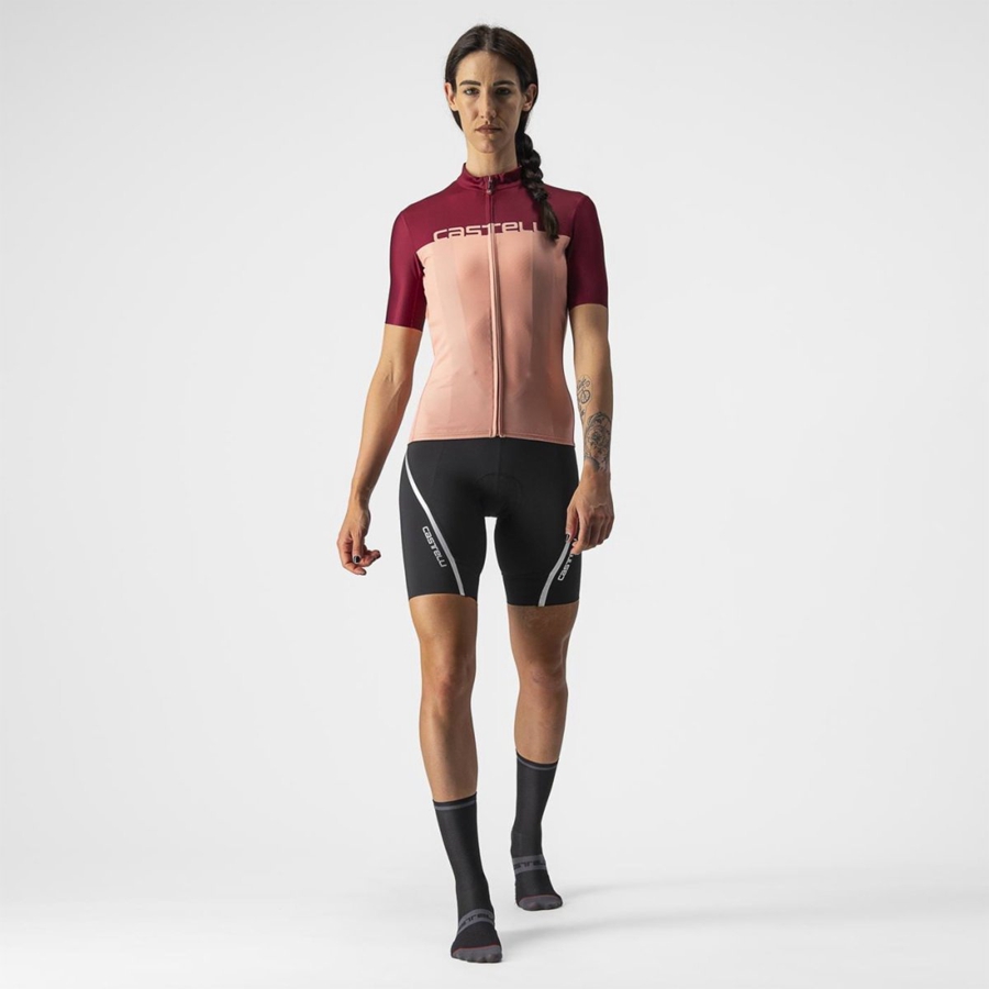 Pink / Burgundy Women Castelli VELOCISSIMA Jersey | 185GVTASM