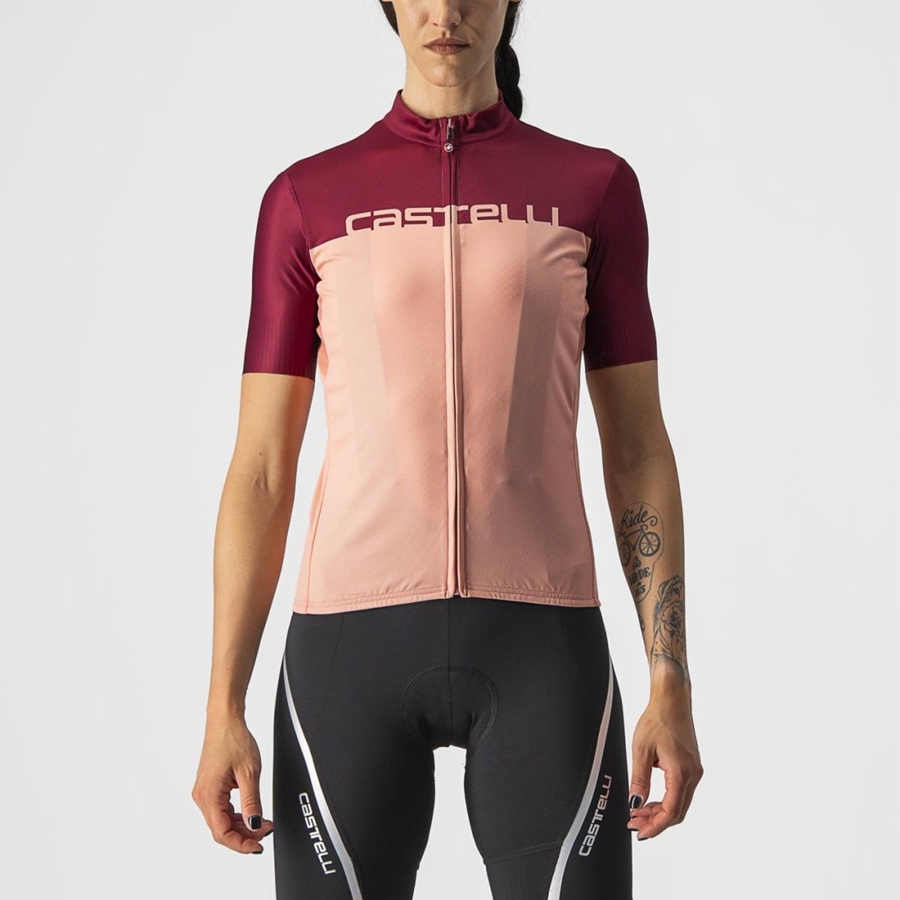 Pink / Burgundy Women Castelli VELOCISSIMA Jersey | 185GVTASM