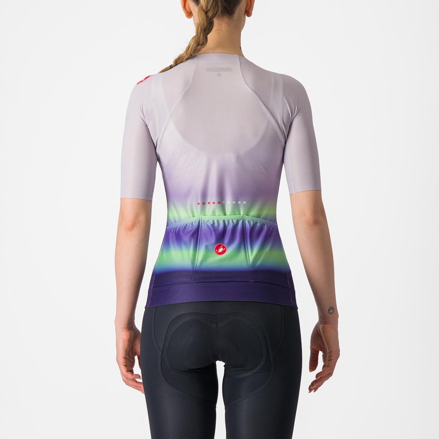 Purple White / Green / Dark Purple Women Castelli CLIMBER'S 4.0 W Jersey | 643SAMNVC