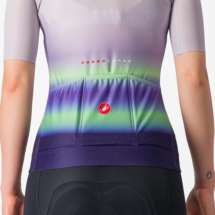 Purple White / Green / Dark Purple Women Castelli CLIMBER'S 4.0 W Jersey | 643SAMNVC