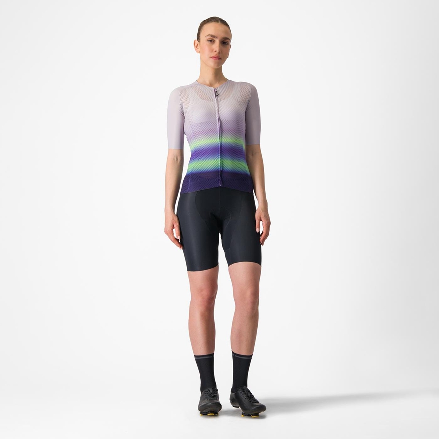 Purple White / Green / Dark Purple Women Castelli CLIMBER'S 4.0 W Jersey | 643SAMNVC