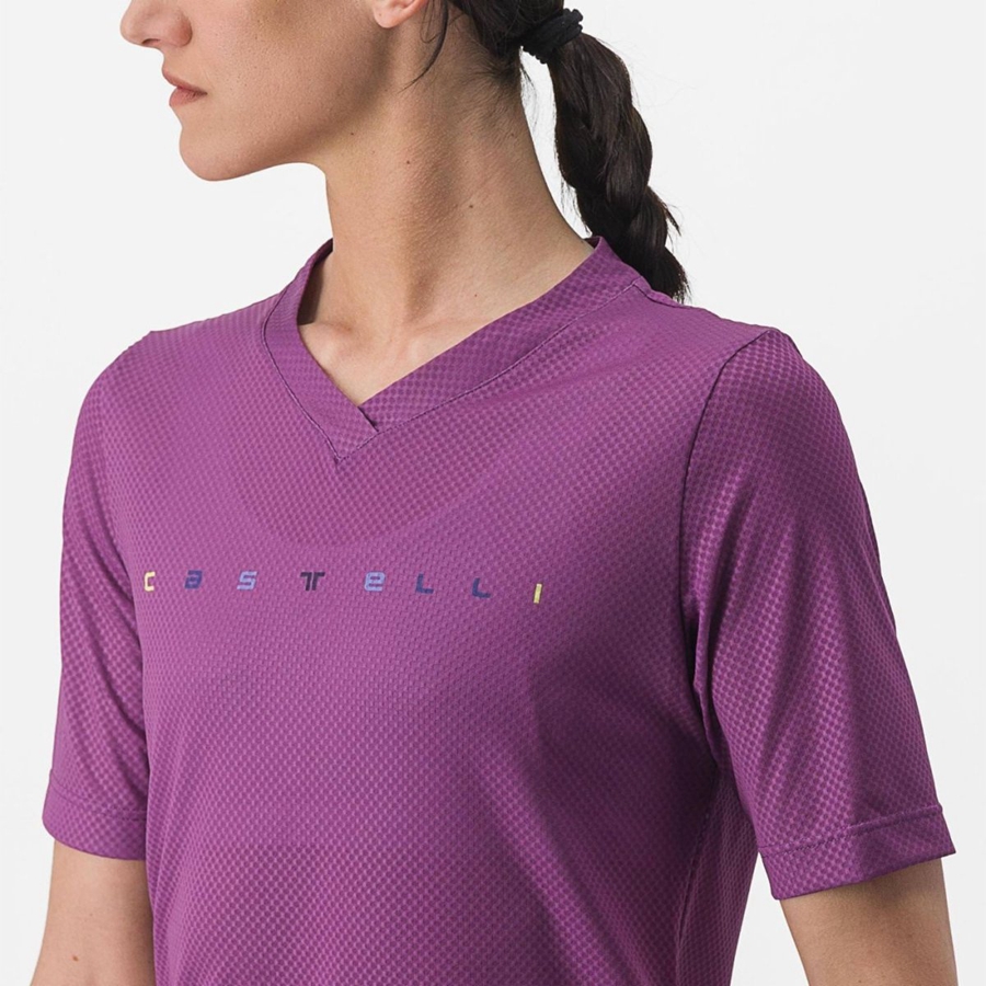 Purple Women Castelli TRAIL TECH 2 W TEE Jersey | 214YLGVFM