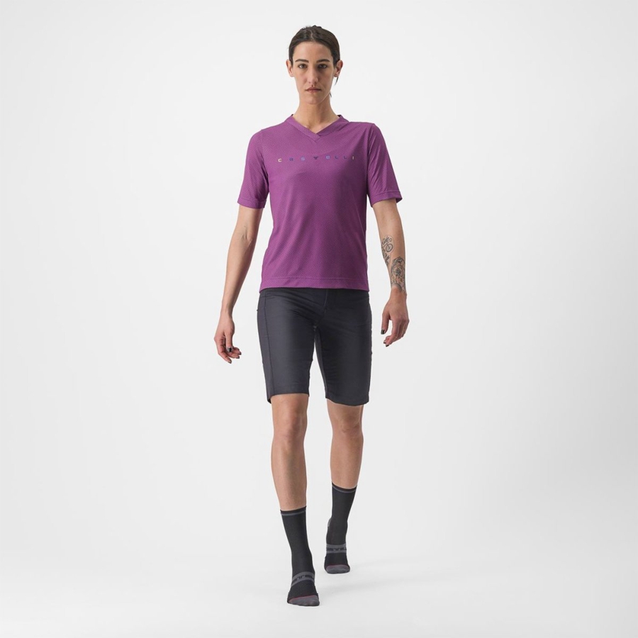 Purple Women Castelli TRAIL TECH 2 W TEE Jersey | 214YLGVFM