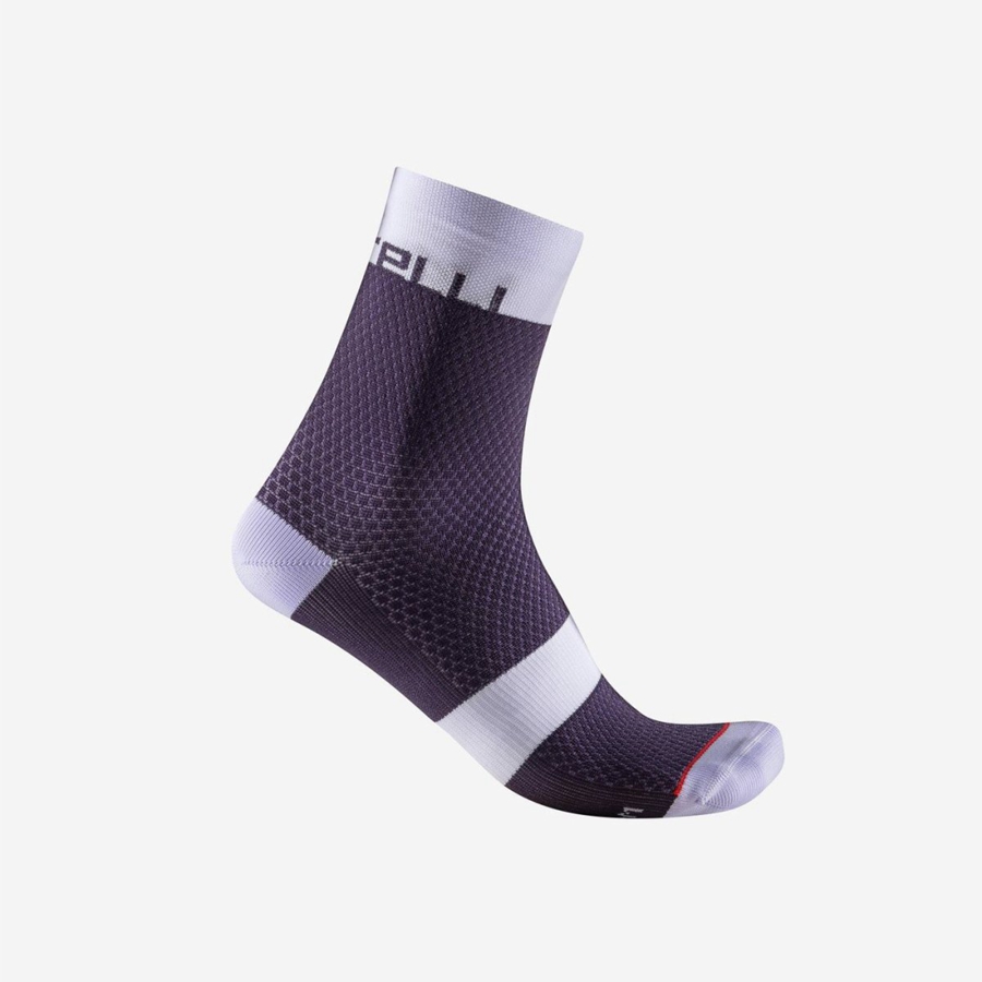 Purple Women Castelli VELOCISSIMA 12 Socks | 514THBMCZ