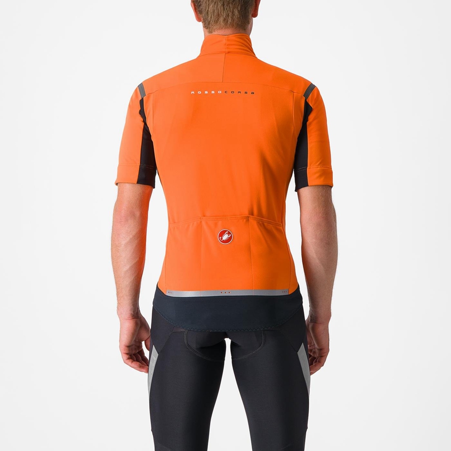 Red Orange / Dark Grey Men Castelli PERFETTO RoS 2 CONVERTIBLE Jackets | 739IAQNUE