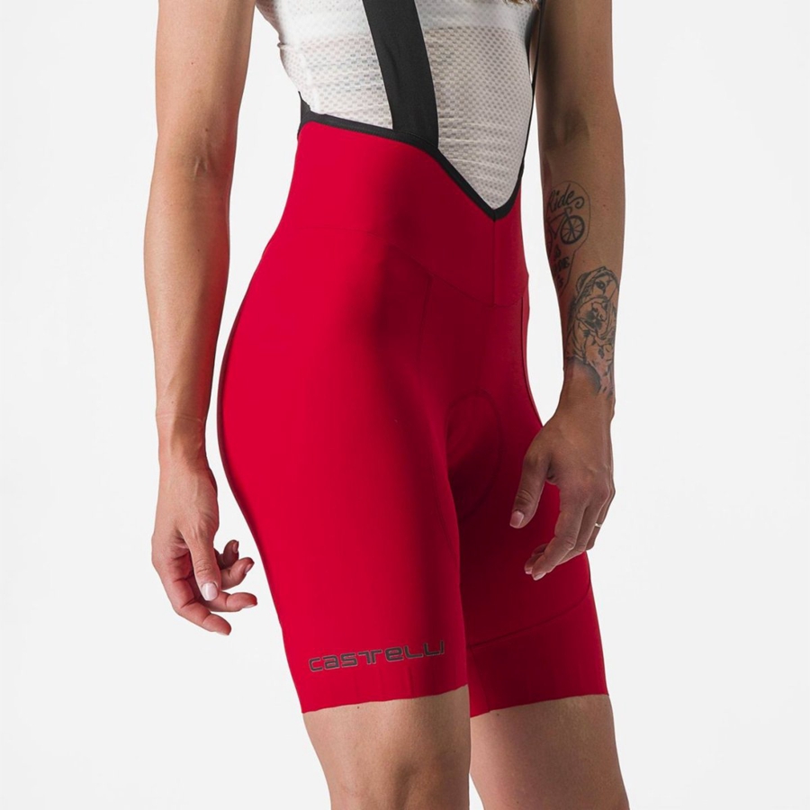 Red Women Castelli ESPRESSO W DT Bib Shorts | 859SDZJBP