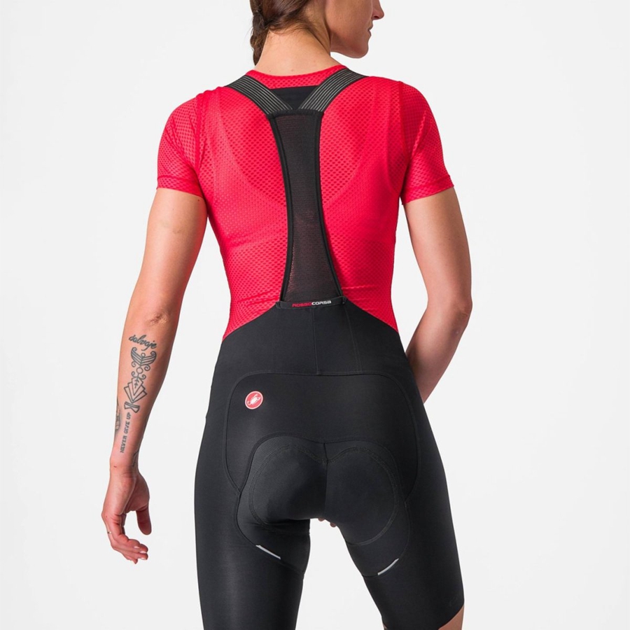 Red Women Castelli PRO MESH W SHORT SLEEVE Base Layer | 302MLQJFR