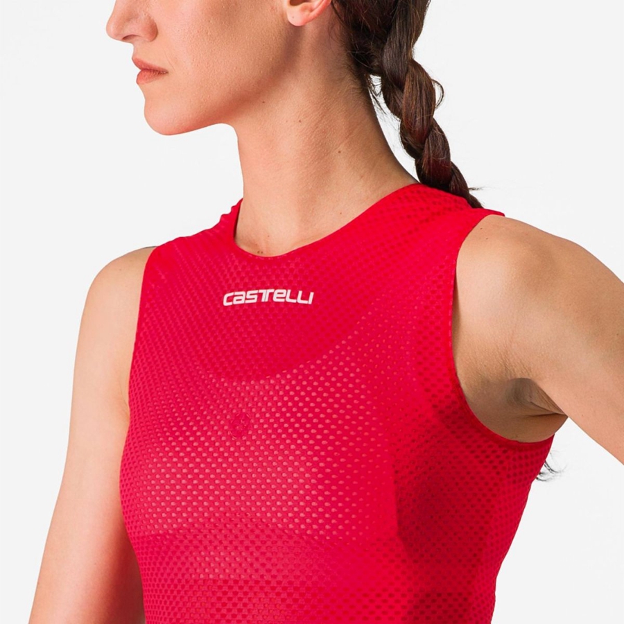 Red Women Castelli PRO MESH W SLEEVELESS Base Layer | 243ZSVCWP