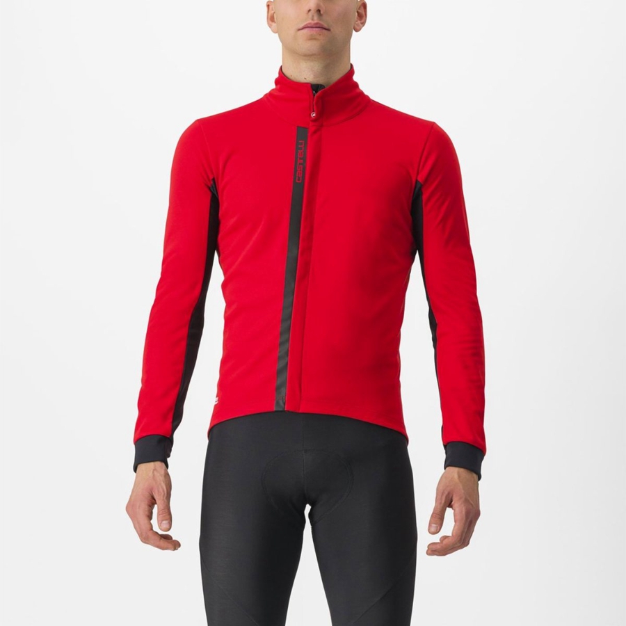 Red / Black Black Men Castelli ENTRATA Jackets | 907PTOJBI