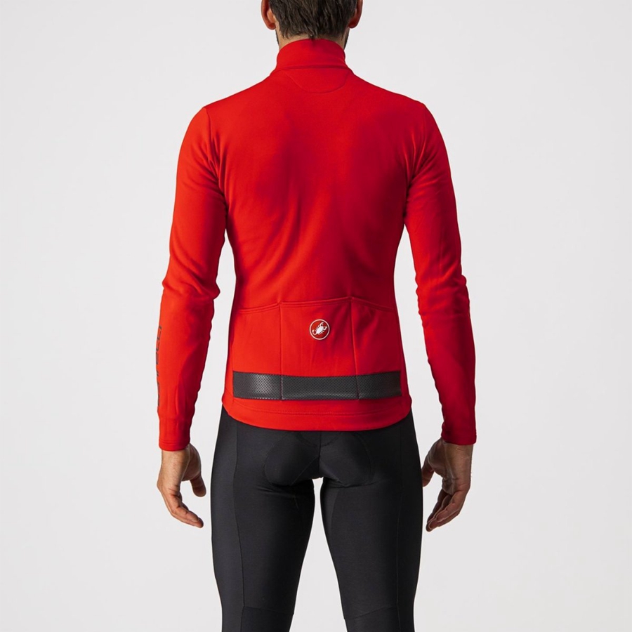 Red / Black Men Castelli PURO 3 FZ Jersey | 529YAXSUO