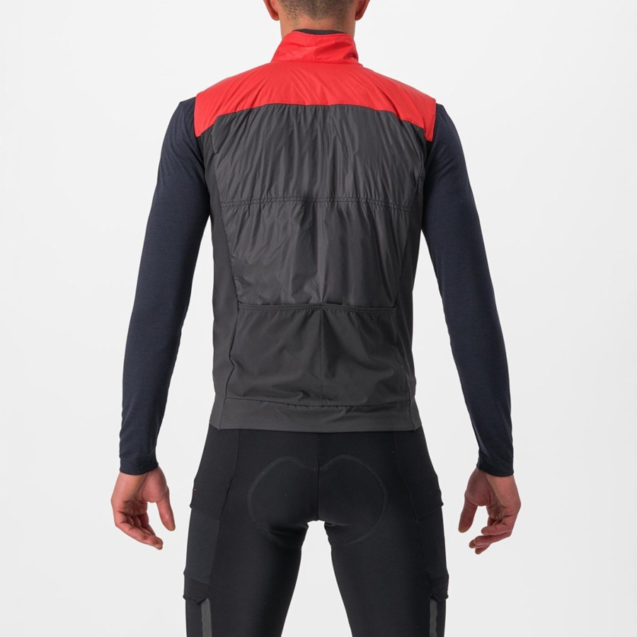 Red / Dark Grey Men Castelli UNLIMITED PUFFY Vest | 350PEWDNH