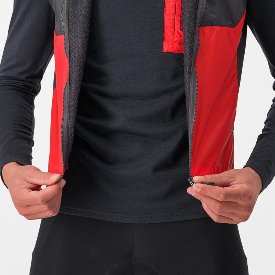 Red / Dark Grey Men Castelli UNLIMITED PUFFY Vest | 350PEWDNH