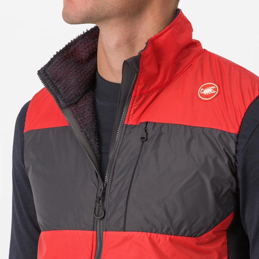 Red / Dark Grey Men Castelli UNLIMITED PUFFY Vest | 350PEWDNH