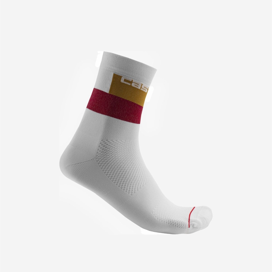 White Men Castelli BLOCCO 15 Socks | 870QCRGKT