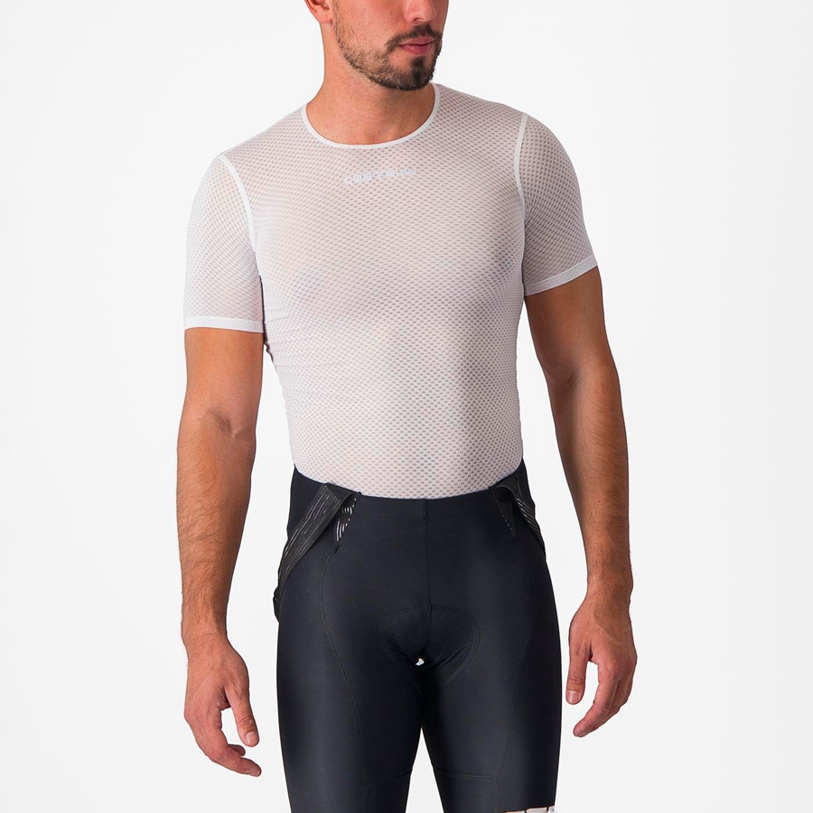 White Men Castelli PRO MESH 2.0 SHORT SLEEVE Base Layer | 728ZXJDYR