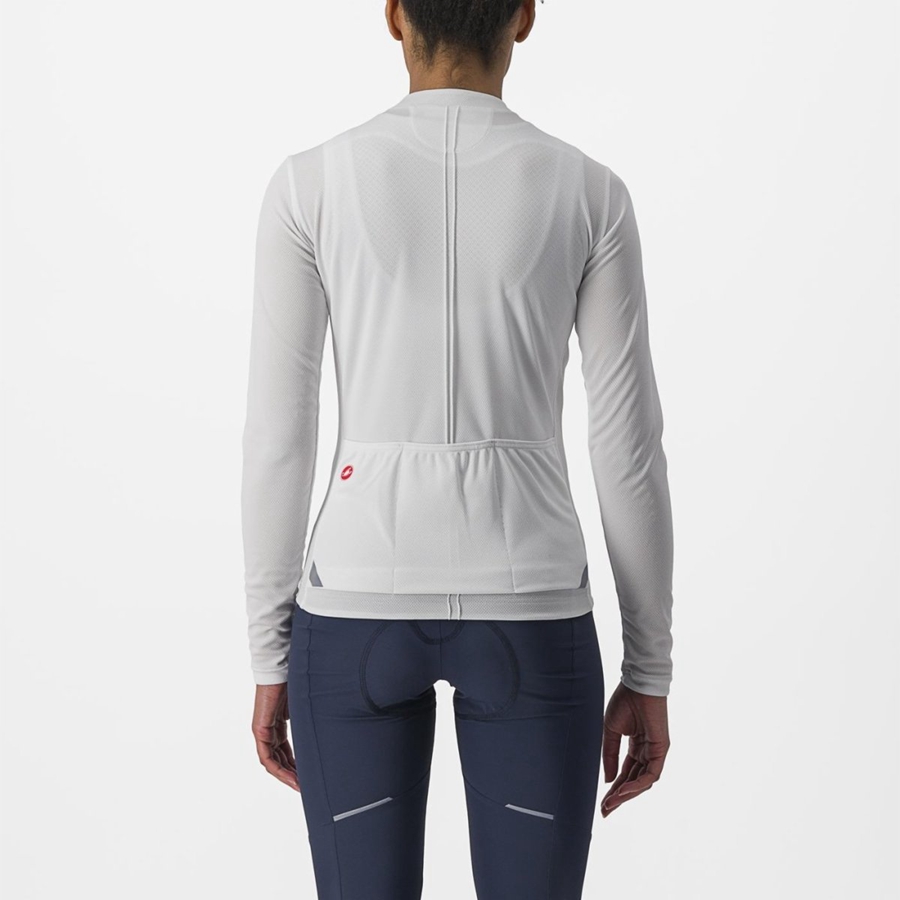 White Women Castelli ANIMA 4 LONG SLEEVE Jersey | 762NMCWIE