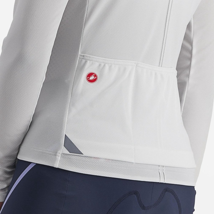 White Women Castelli ANIMA 4 LONG SLEEVE Jersey | 762NMCWIE