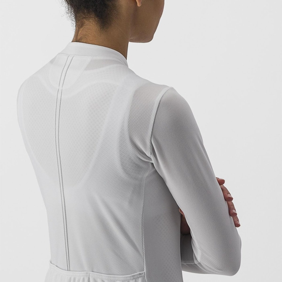 White Women Castelli ANIMA 4 LONG SLEEVE Jersey | 762NMCWIE