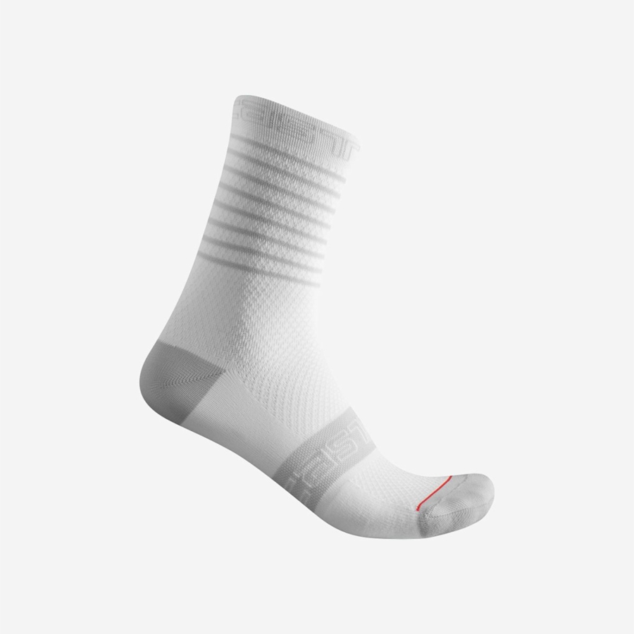 White Women Castelli SUPERLEGGERA W 12 Socks | 861MCNLEY