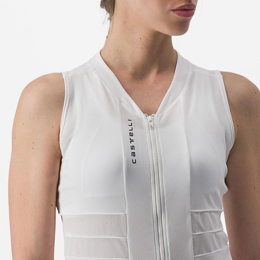 White / Black Women Castelli ANIMA 4 SLEEVELESS Jersey | 658BIFDAG