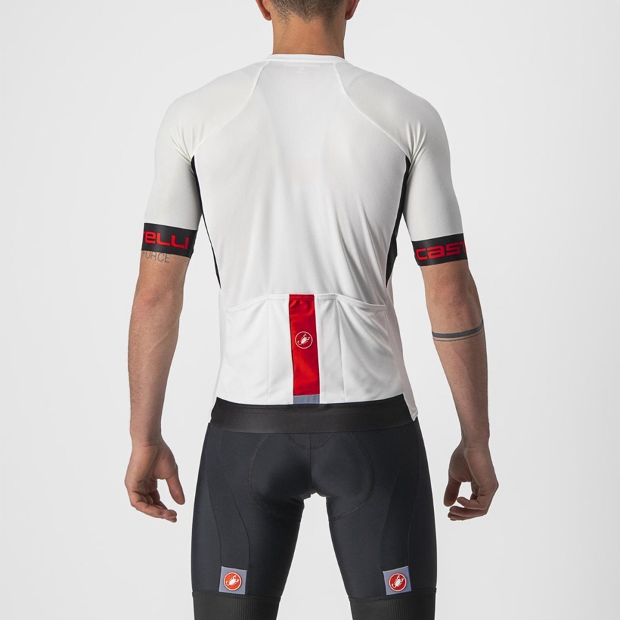 White / Black / Red Men Castelli ENTRATA VI Jersey | 825KVASBY