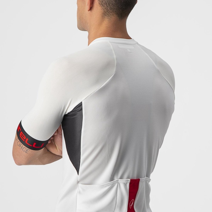 White / Black / Red Men Castelli ENTRATA VI Jersey | 825KVASBY