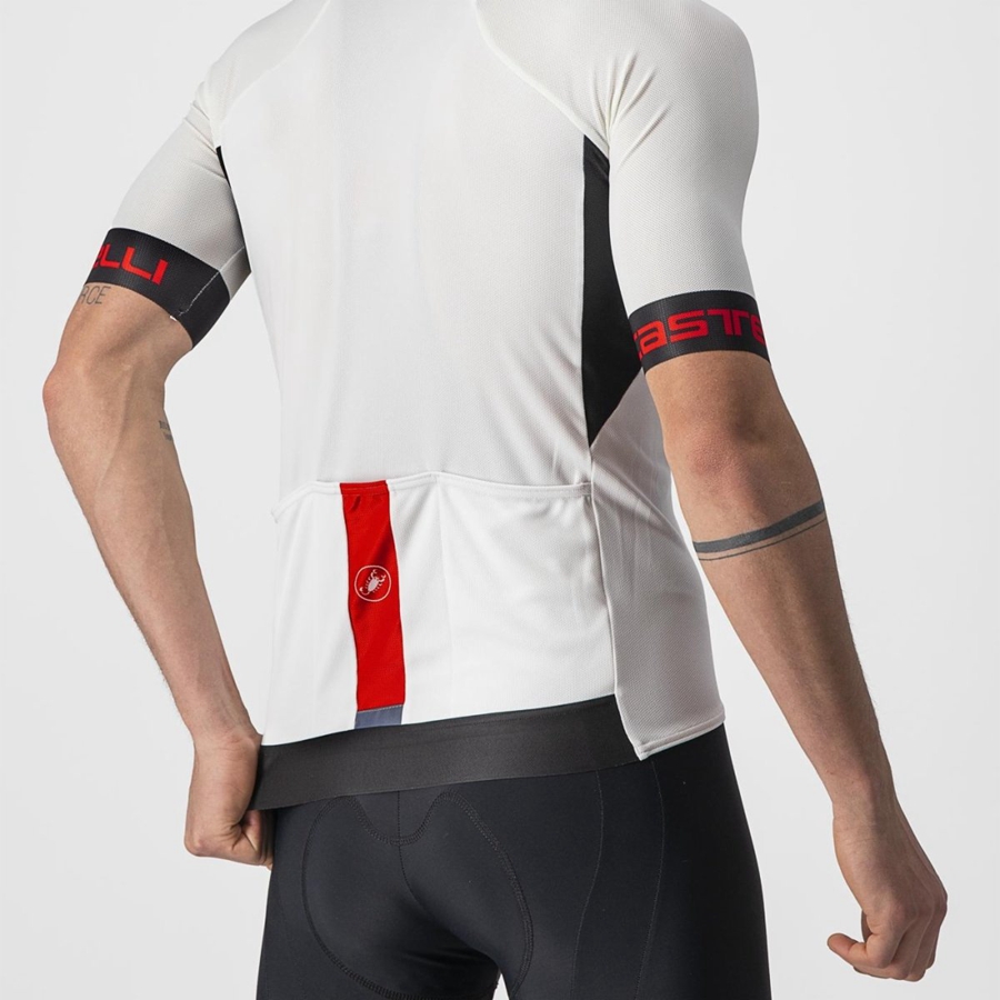 White / Black / Red Men Castelli ENTRATA VI Jersey | 825KVASBY