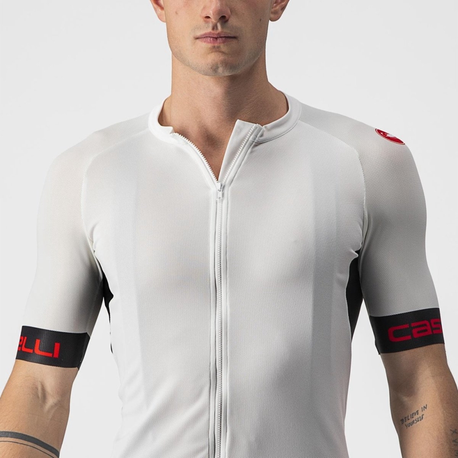 White / Black / Red Men Castelli ENTRATA VI Jersey | 825KVASBY