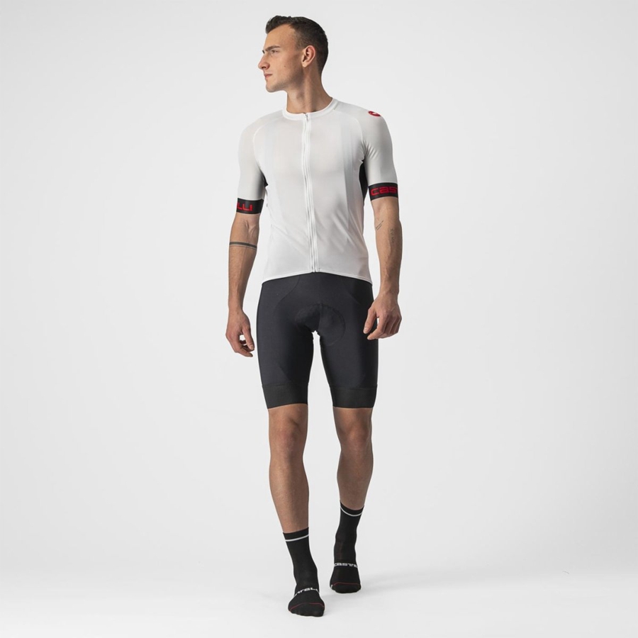 White / Black / Red Men Castelli ENTRATA VI Jersey | 825KVASBY