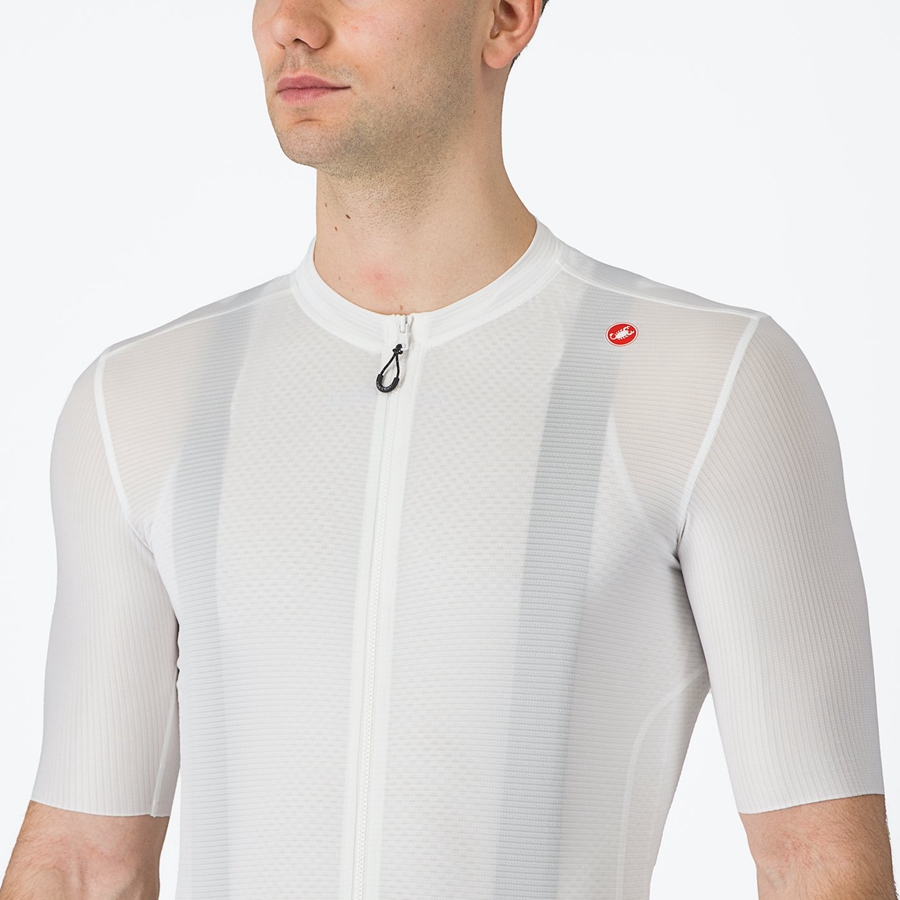 White / Dark Grey Men Castelli ESPRESSO Jersey | 452LNYTPO