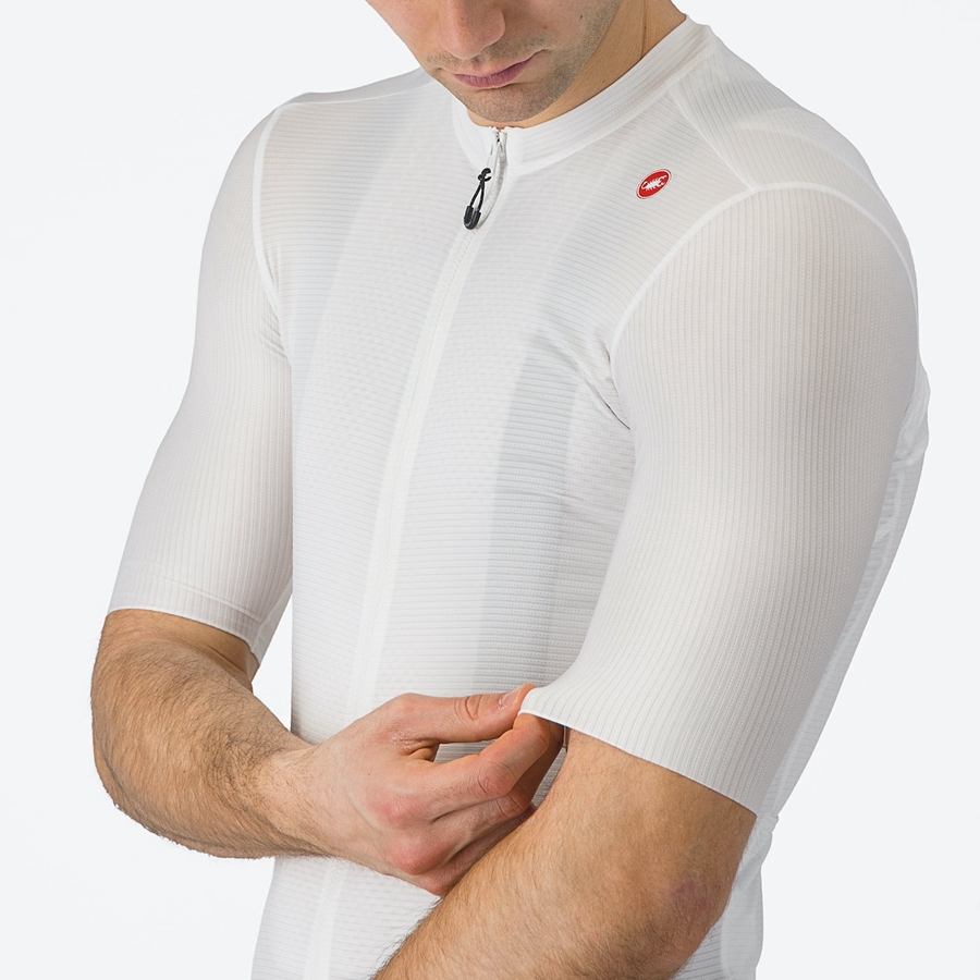 White / Dark Grey Men Castelli ESPRESSO Jersey | 452LNYTPO